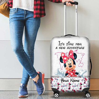 It's Time For A New Adventure - Personalized Mouse Luggage Cover
