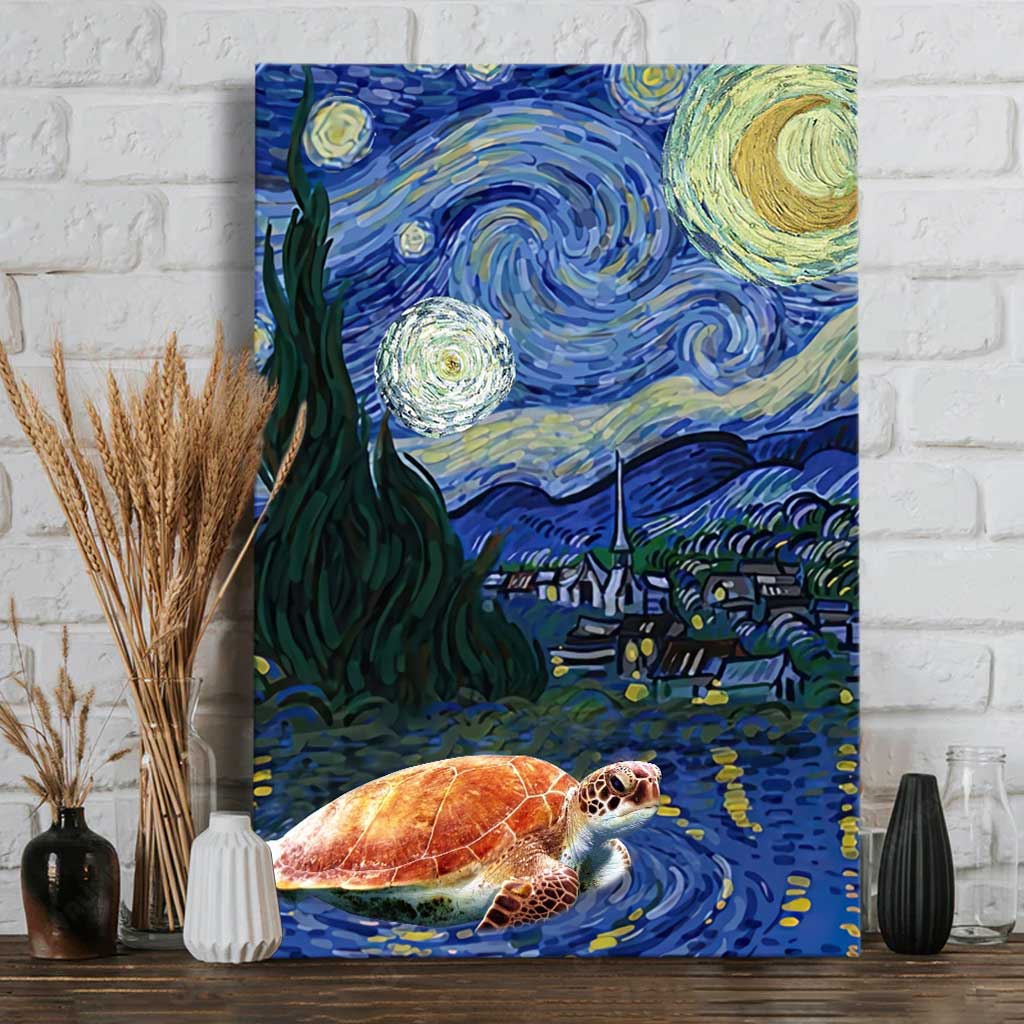 Turtles Starry Night - Turtle Canvas And Poster