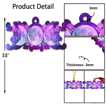 Galaxy Floral Triple Moon Wicca - Witch Ornament (Printed On Both Sides) 1022