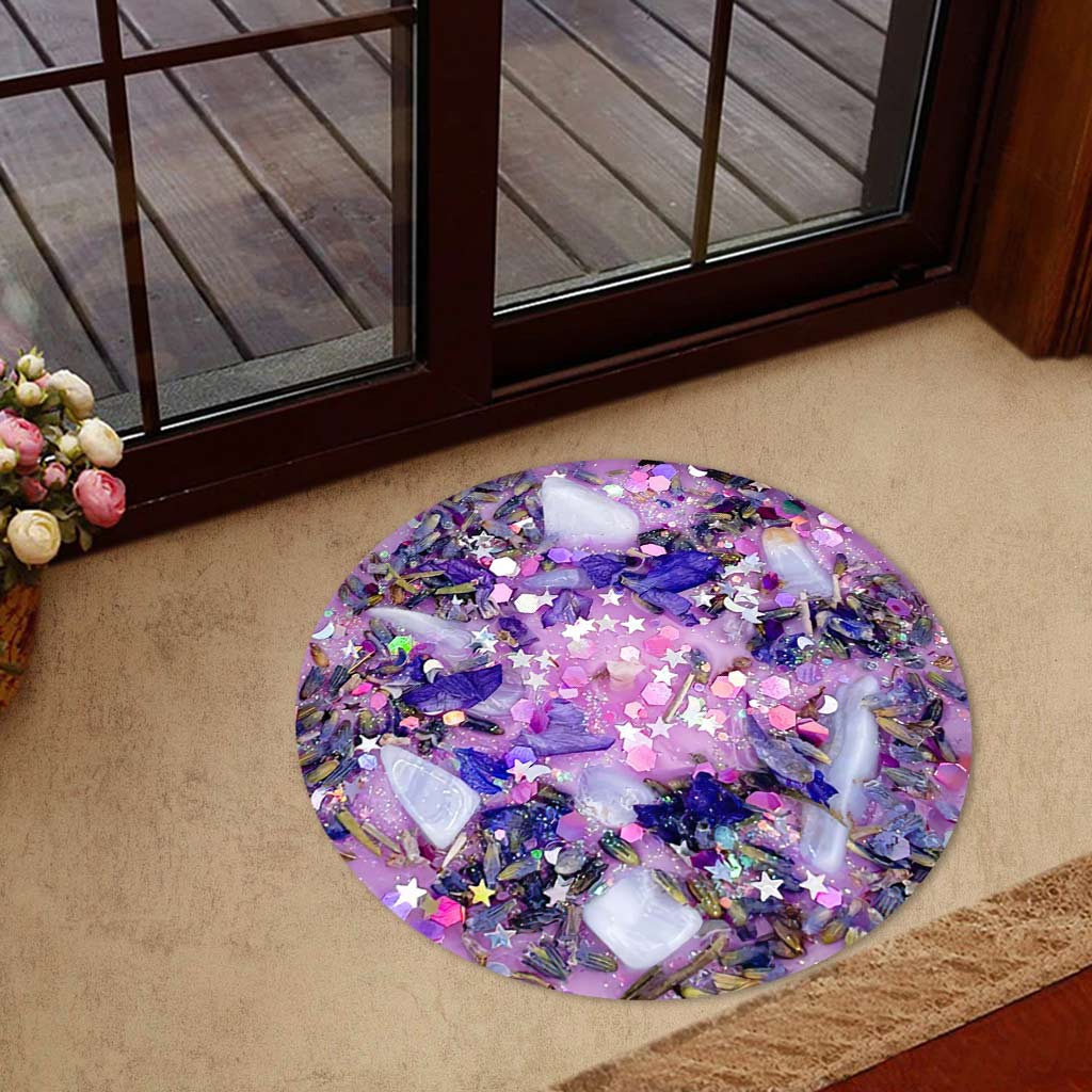 Lavender Amethyst Healing - Witch Shaped Doormat With 3D Pattern Print