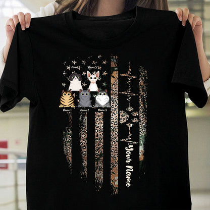Love My Cats - Personalized Independence Day Cat T-shirt and Hoodie