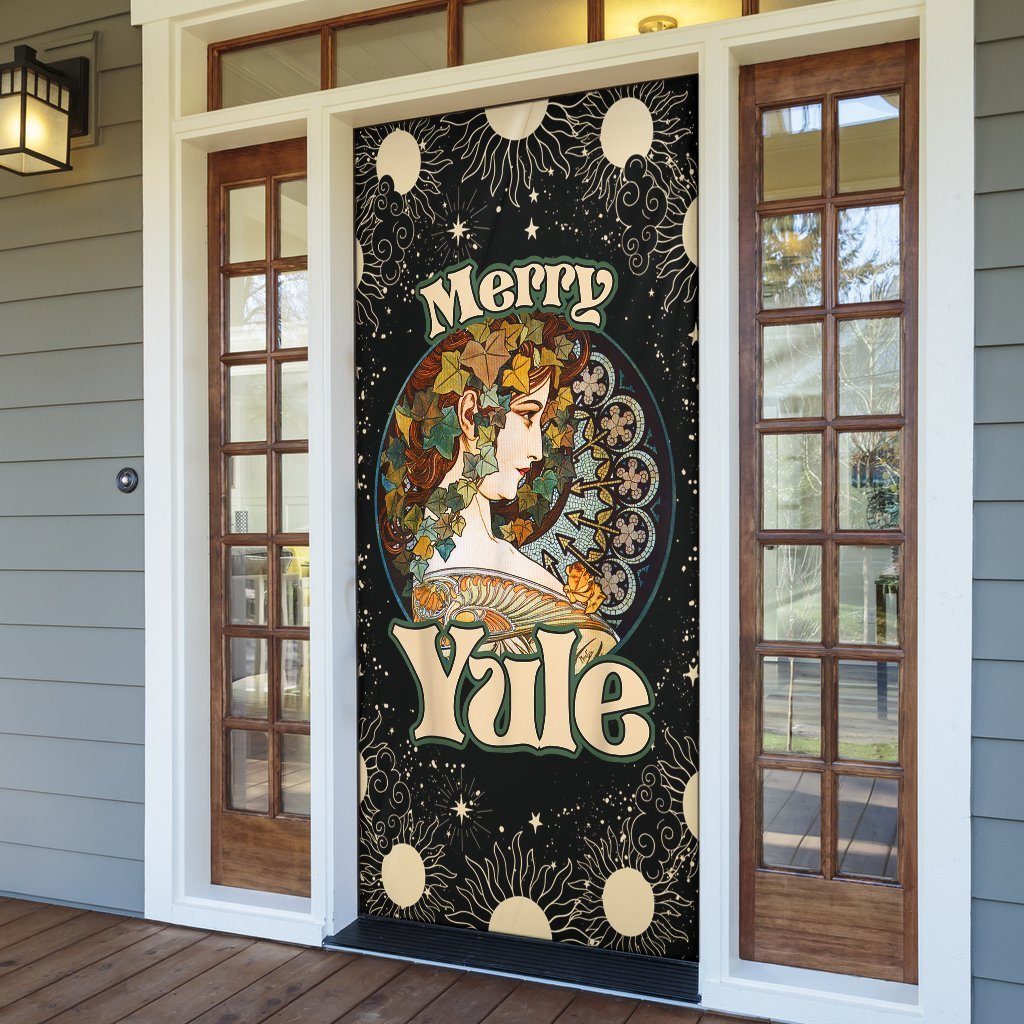 Merry Yule Wicca Pagan - Witch Door sticker 0822