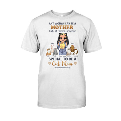 Any Woman Can Be A Mother Special Cat Mom - Personalized Cat T-shirt and Hoodie