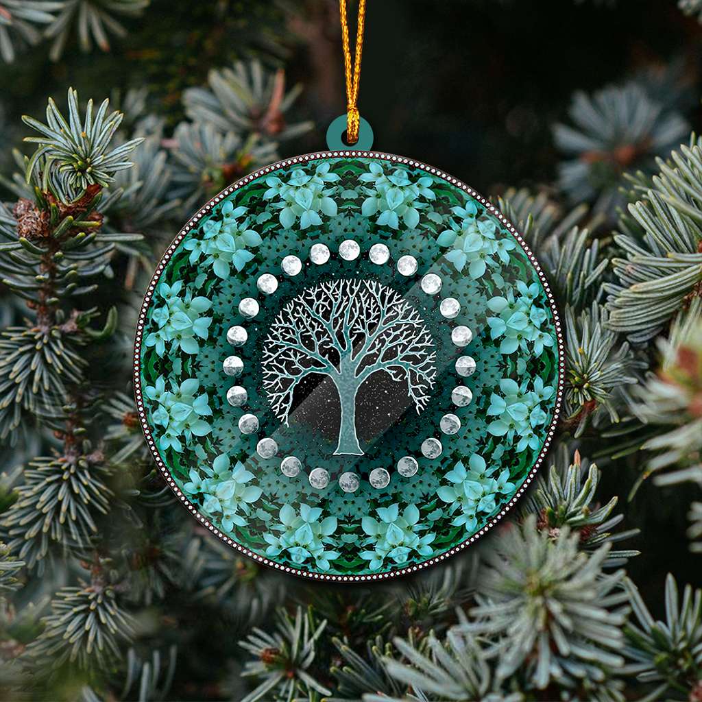 Winter Solstice Tree & Moon Phases - Witch Ornament (Printed On Both Sides) 1022