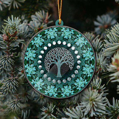 Winter Solstice Tree & Moon Phases - Witch Ornament (Printed On Both Sides) 1022