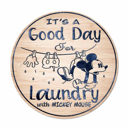It Is A Good Day - Mouse Round Wood Sign