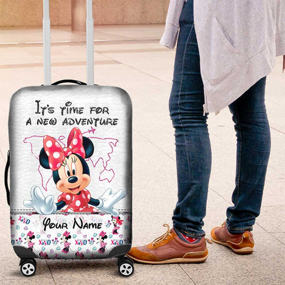 It's Time For A New Adventure - Personalized Mouse Luggage Cover