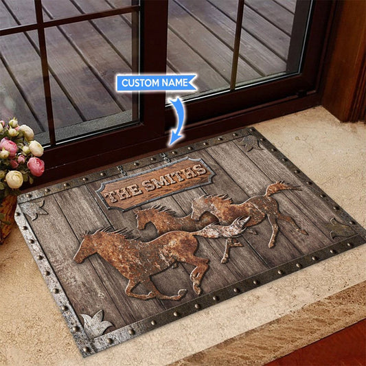 Love Horses Personalized Horse Doormat 0523