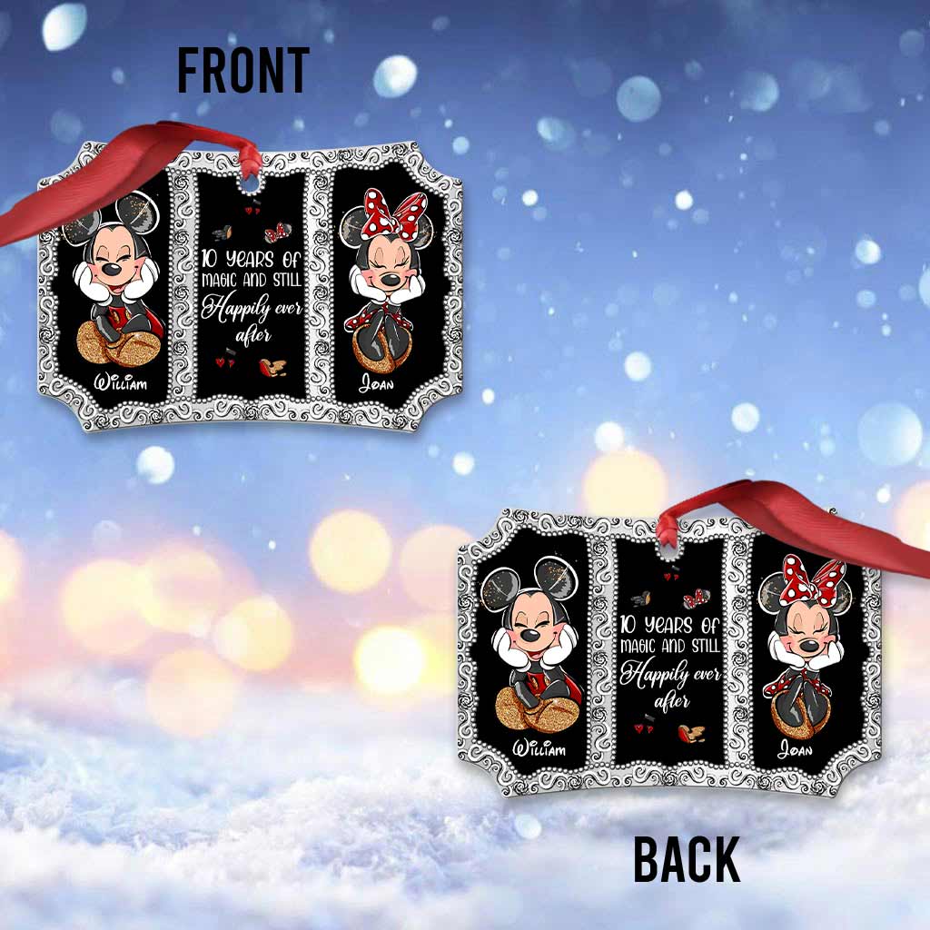 You And Me We Got This - Personalized Christmas Mouse Scalloped Aluminium Ornament (Printed On Both Sides)