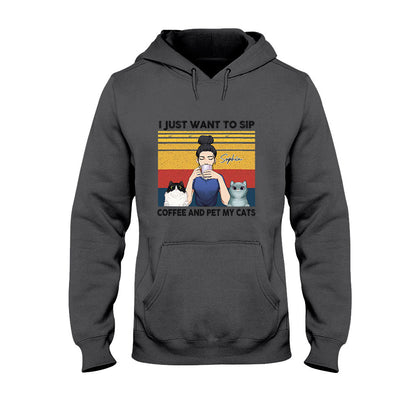 Cat Mom Coffee - Personalized Cat T-shirt and Hoodie