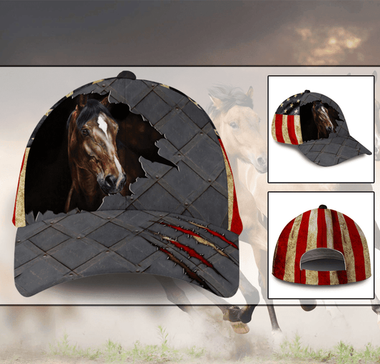American Flag Horse Classic Cap 0523