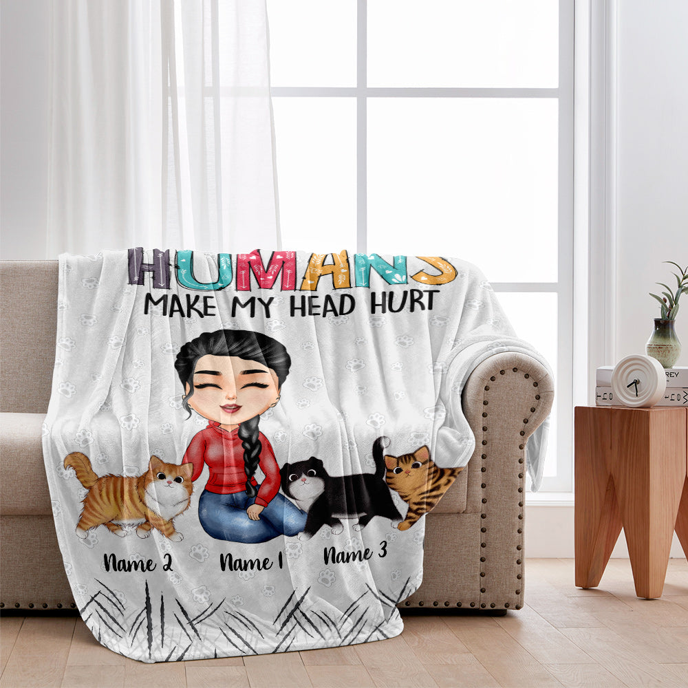 Cats Make Me Happy - Personalized Cat Blanket