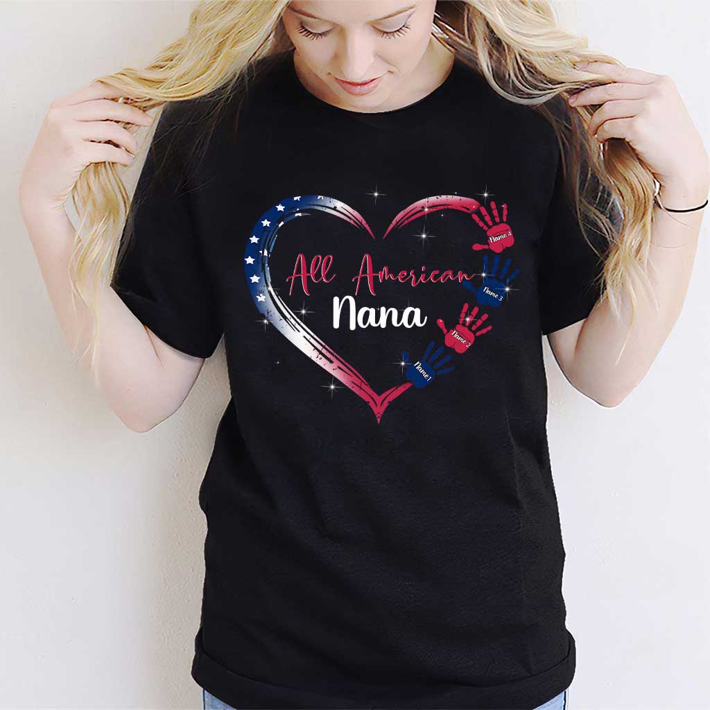 Nana's Heart - Personalized Independence Day T-shirt and Hoodie