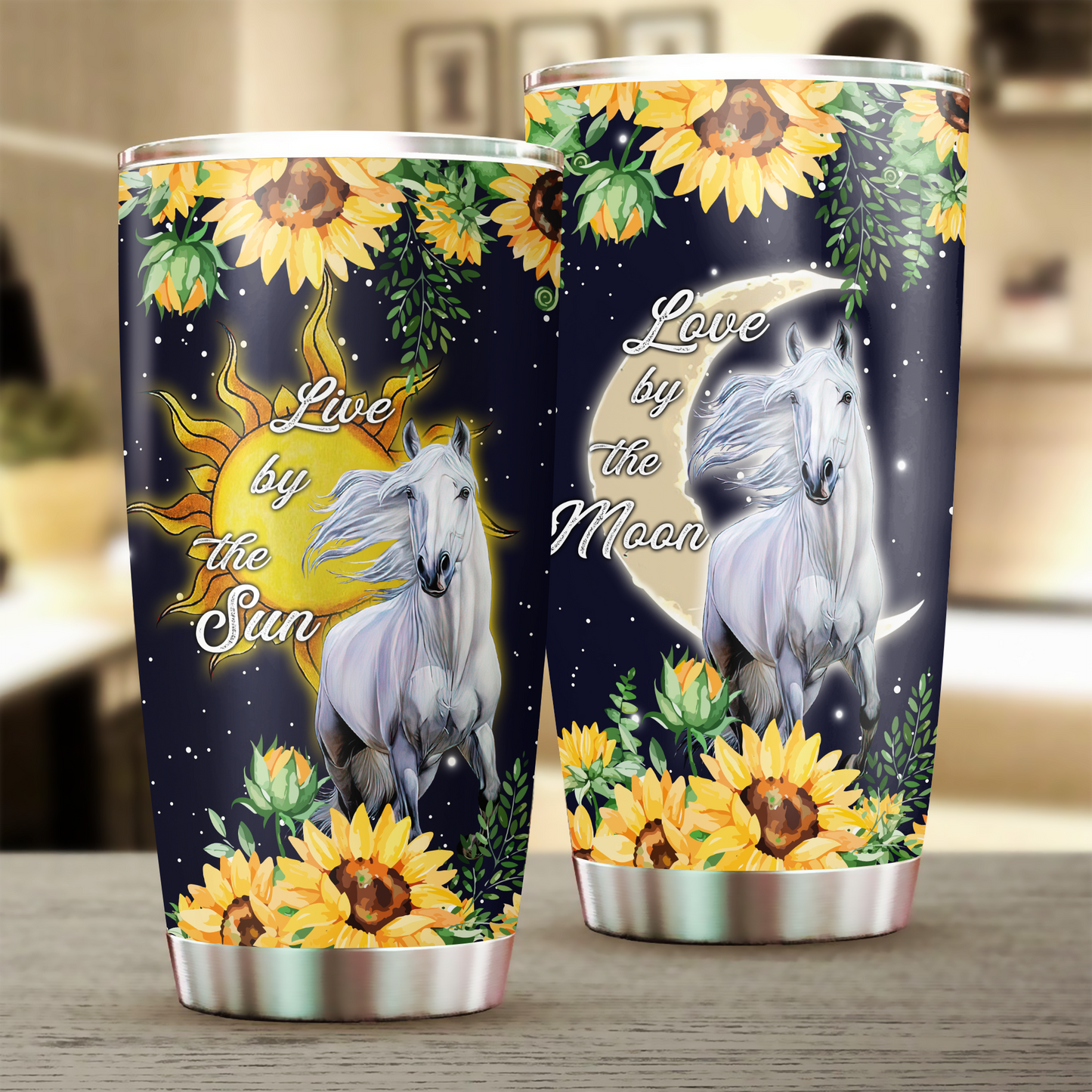 Live By The Sun Love By The Moon Horse Tumbler 0523