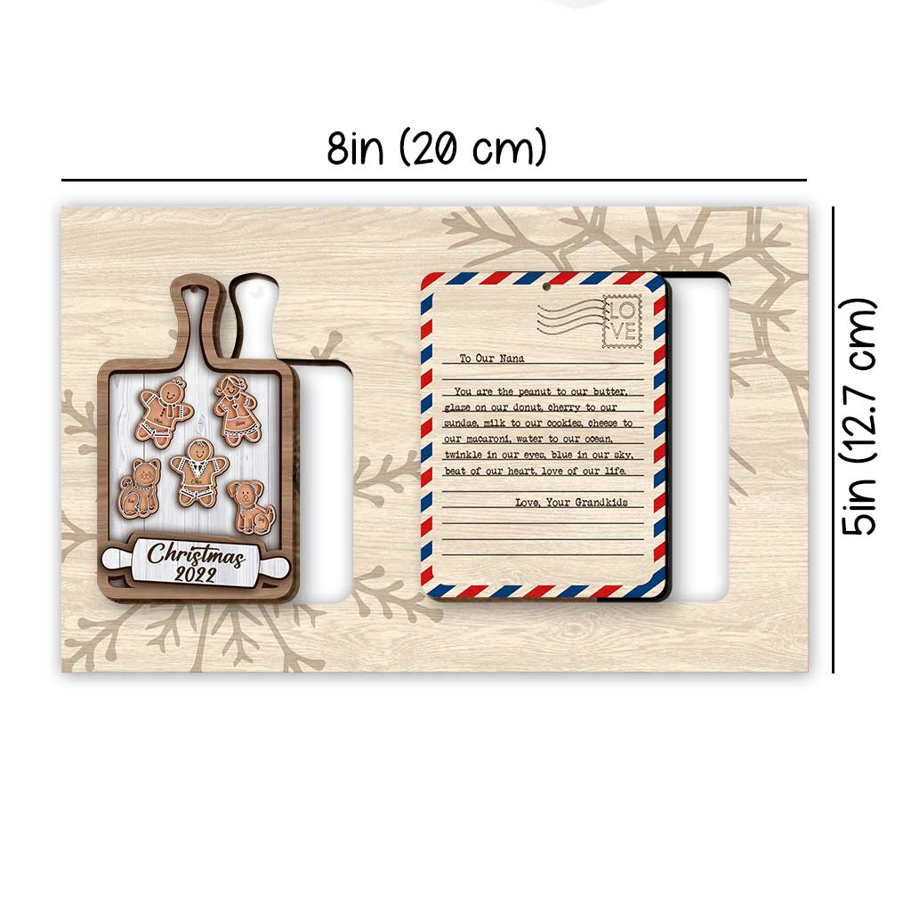 To My Grandma - Personalized Christmas Grandma Wooden Card Pop Out Ornament