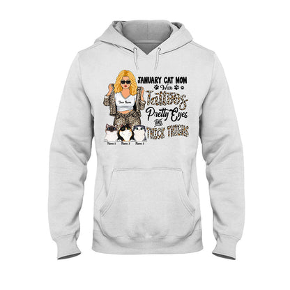 Cat Mom With Tattoos Pretty Eyes And Thick Thighs - Personalized Mother's Day Cat T-shirt and Hoodie