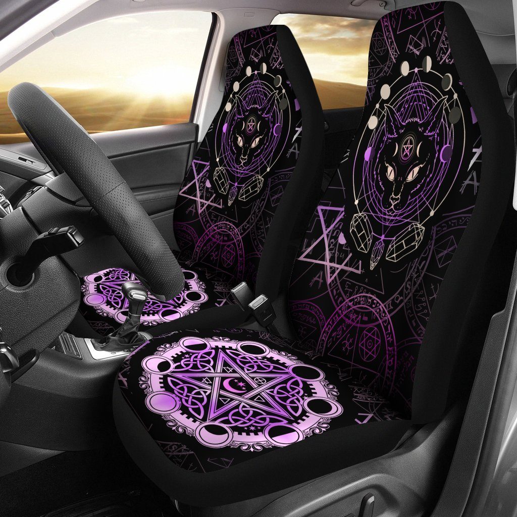 Cat Moon Phases Wicca - Witch Seat Covers 0822