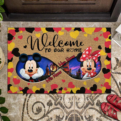 Welcome To Our Home - Personalized Couple Mouse Doormat