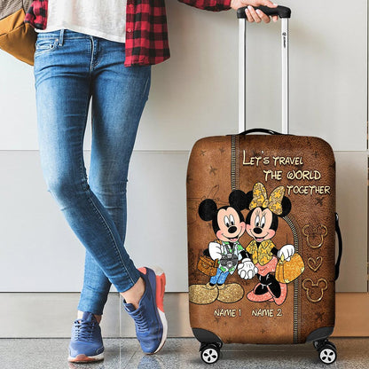 Let's Travel The World Together - Personalized Mouse Luggage Cover