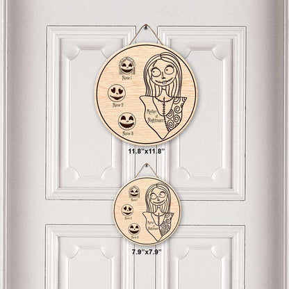 Mother Of Nightmare - Personalized Mother's Day Nightmare Round Wood Sign With 3D Pattern Print