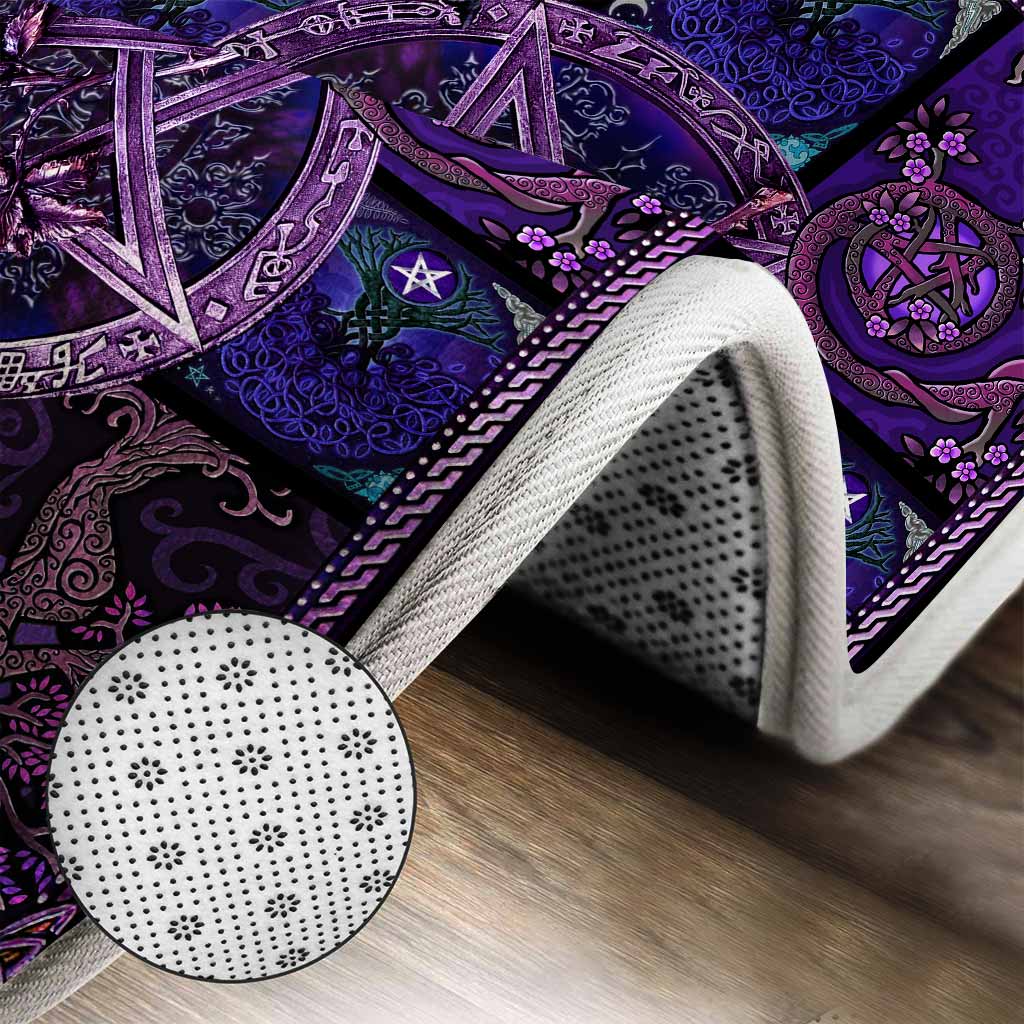 Witch Pentagram Roses - 3 Pieces Bathroom Mats Set