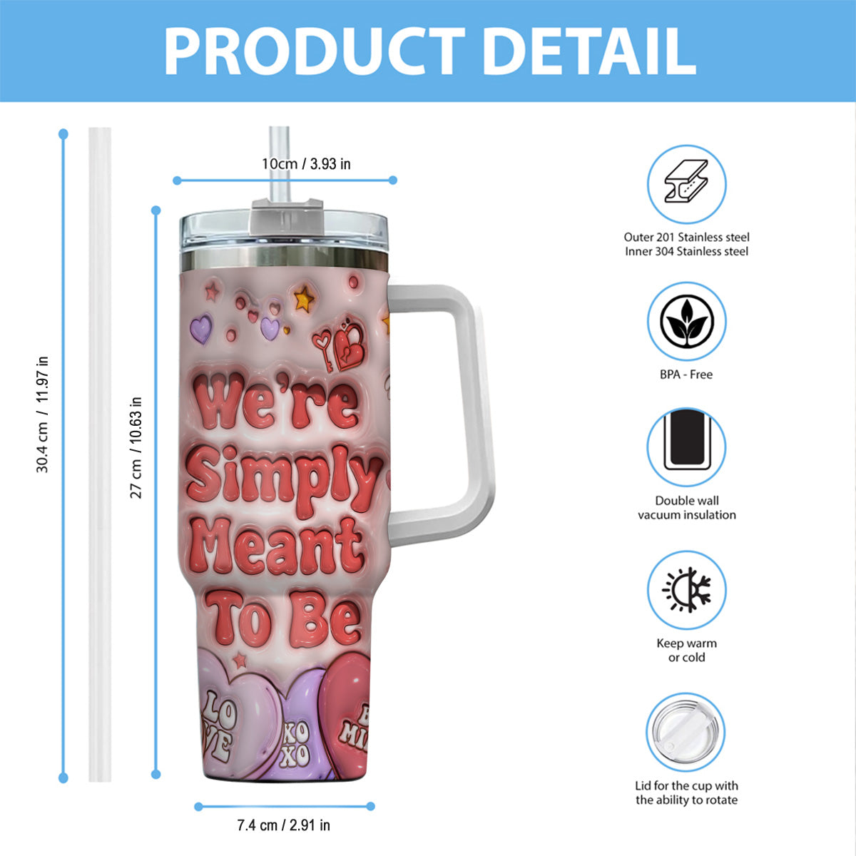We're Simply Meant To Be Nightmare Couple - Personalized Nightmare Tumbler With Handle
