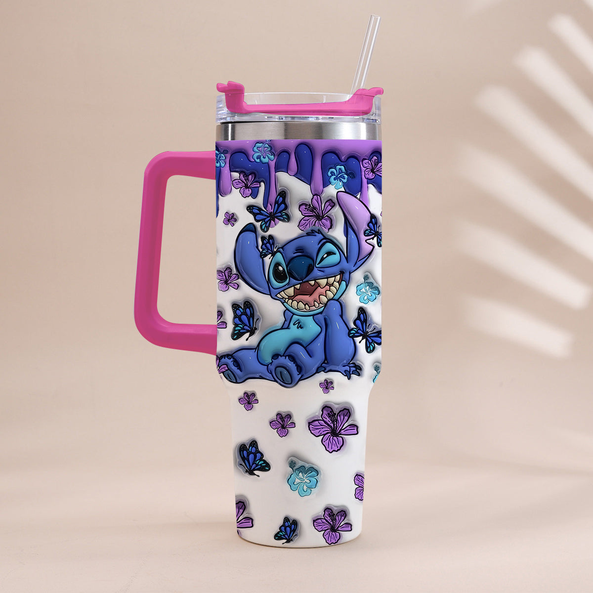 Purple Ohana - Personalized Ohana Tumbler With Handle