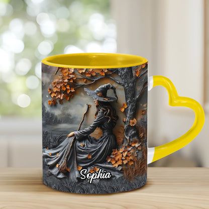 Beautiful Witch - Personalized Witch Heart Handle Mug