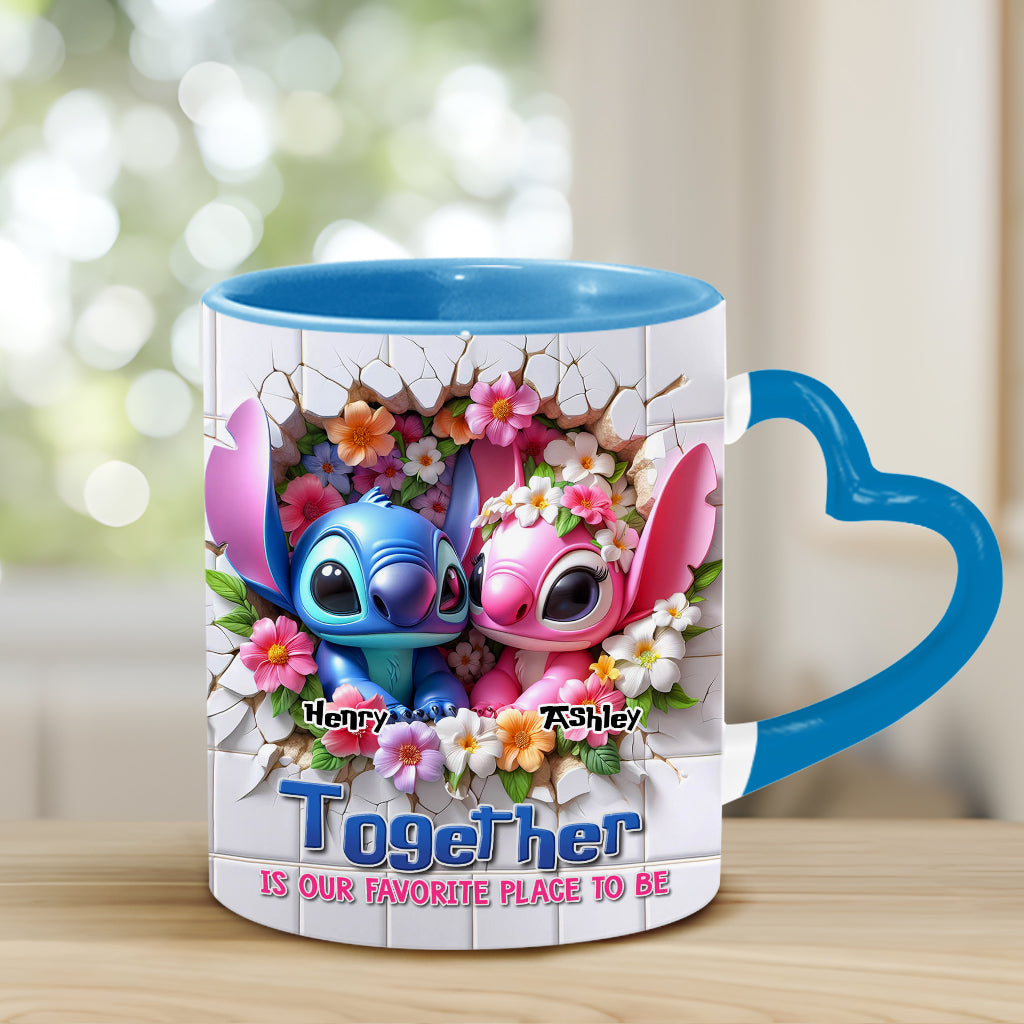 Love Ohana Forever - Personalized Ohana Heart Handle Mug