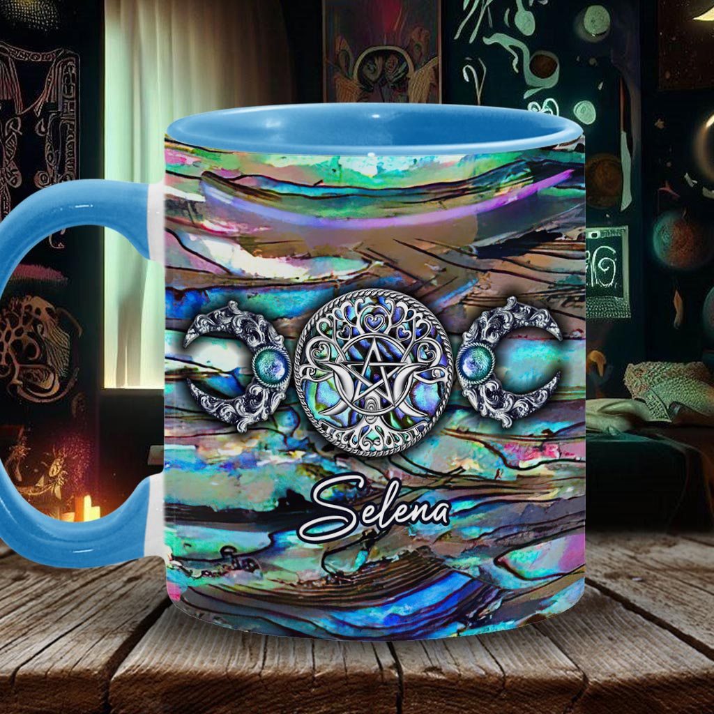 Triple Moon Beautiful Magick - Personalized Witch Accent Mug
