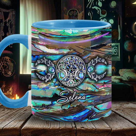 Triple Moon Beautiful Magick - Personalized Witch Accent Mug