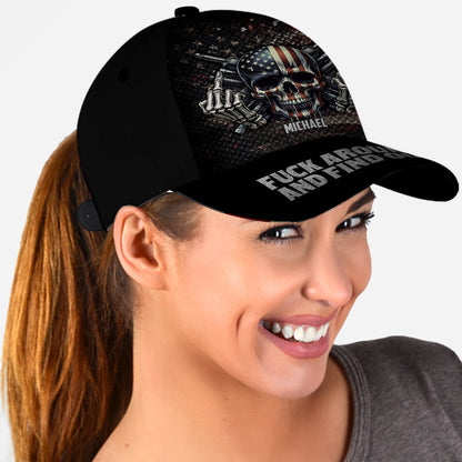American Flag Skeleton - Personalized Skull Classic Cap