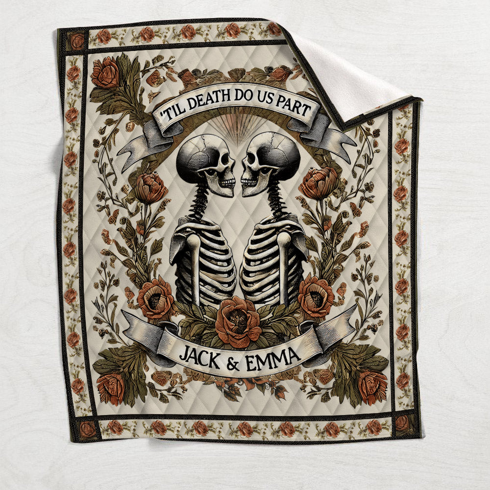 Till Death Do Us Part - Personalized Skull Blanket