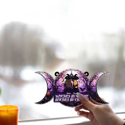 We Are Not Sugar & Spice - Personalized Witch Window Hanging Suncatcher Ornament