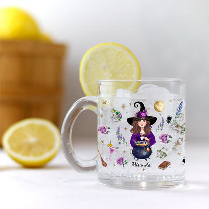 This Witch Needs Coffee Before Any Hocus Pocus - Personalized Witch Glass Mug