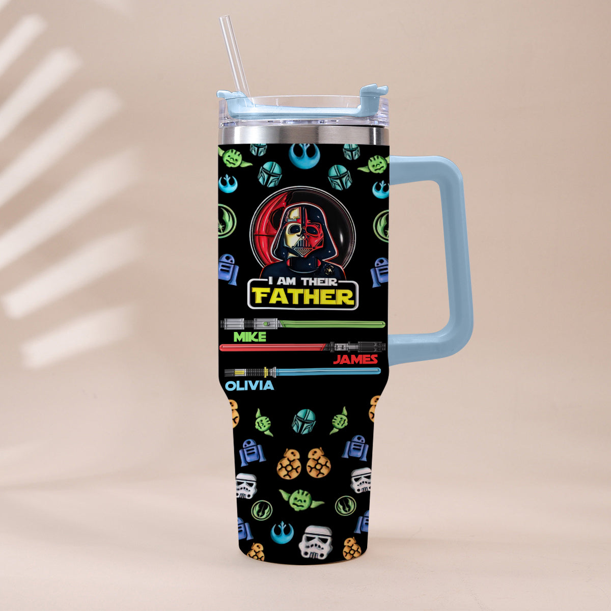 I Am Their Father - Personalized Father Tumbler With Handle