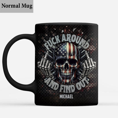 American Flag Skeleton - Personalized Skull Mug