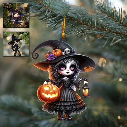 Little Witch - Personalized Witch Custom Shaped Ornament