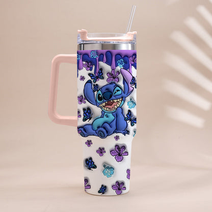 Purple Ohana - Personalized Ohana Tumbler With Handle