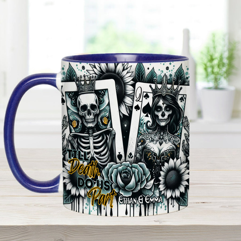 Till Death Do Us Part - Personalized Skull Accent Mug