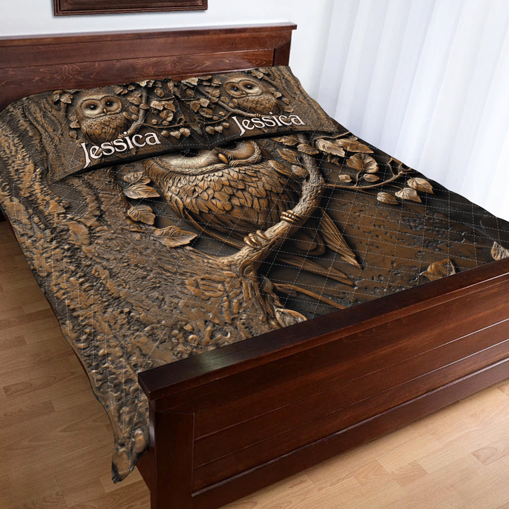 Stunning Owl - Personalized Owl Quilt Set