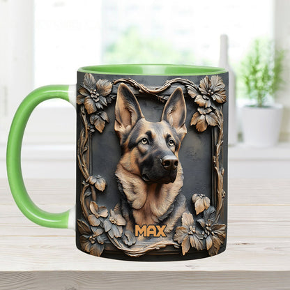 Strong German Shepherd - Personalized Dog Accent Mug