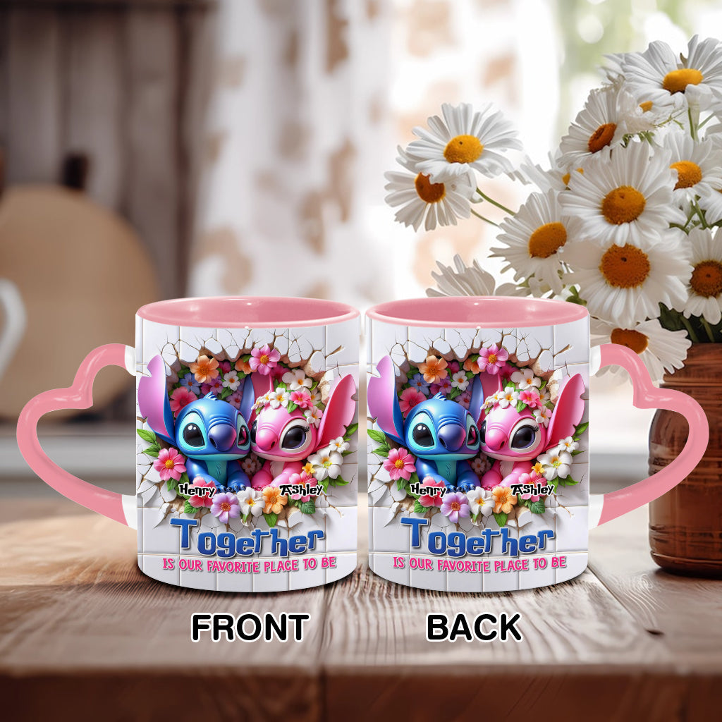 Love Ohana Forever - Personalized Ohana Heart Handle Mug