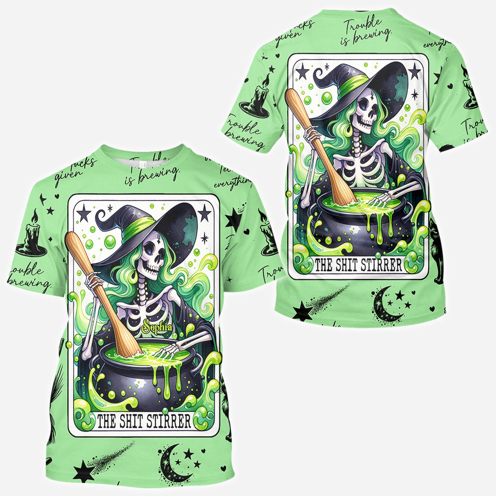 The Shit Stirrer - Personalized Witch All Over Shirt