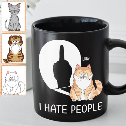 I Hate People - Personalized Cat Mug