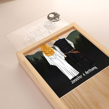 I Love You To The Death Star And Back - Personalized The Force Picture Frame Light Box