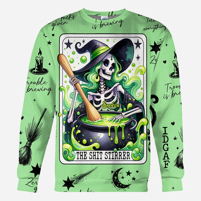 The Shit Stirrer - Personalized Witch All Over Shirt