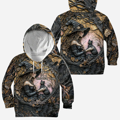 A Witch And Her Black Cat It's A Beautiful Thing - Personalized Witch All Over Shirt