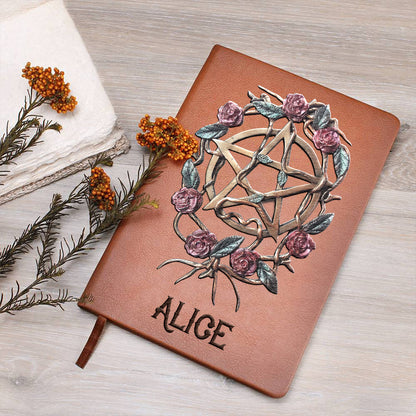 Mystical Witch Ancient Roses - Personalized Witch Leather Journal