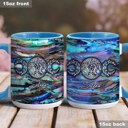 Triple Moon Beautiful Magick - Personalized Witch Accent Mug